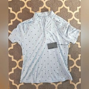 NWT G/FORE  Women's Skull & Ts Tech Nylon SS Quarter zip golf shirt  XL